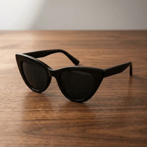 Black Cat-Eye Sunglasses With Dark Lenses - Celestia Gold Coast