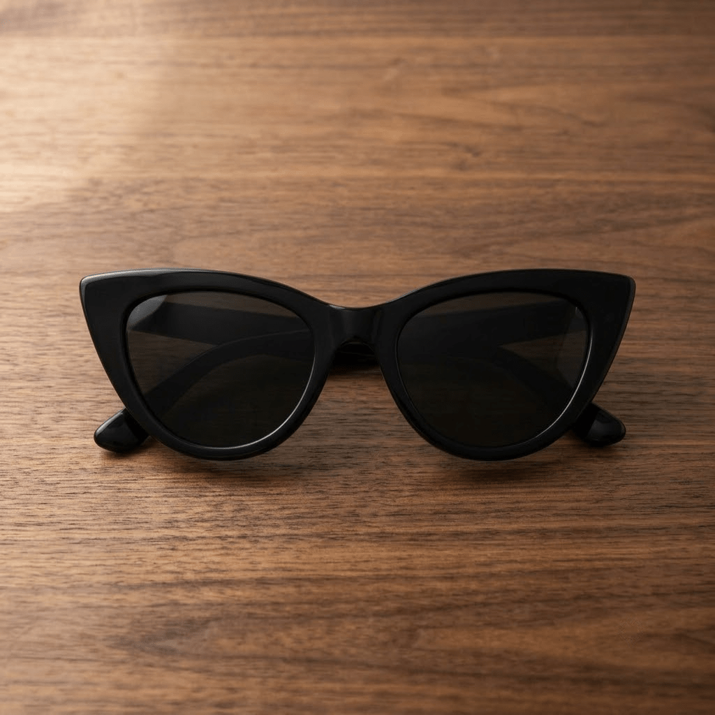 Black Cat-Eye Sunglasses With Dark Lenses - Celestia Gold Coast