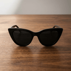 Black Cat-Eye Sunglasses With Dark Lenses - Celestia Gold Coast