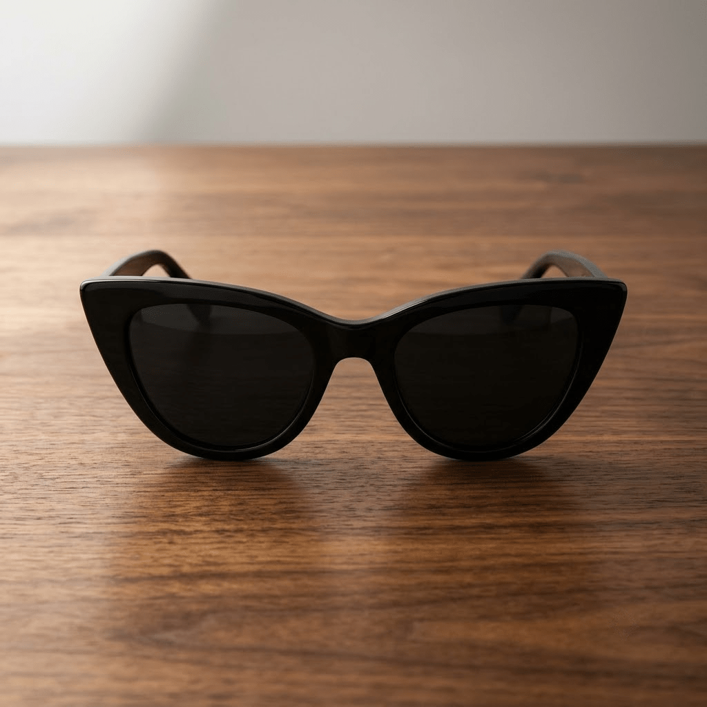 Black Cat-Eye Sunglasses With Dark Lenses - Celestia Gold Coast