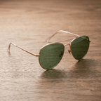 Classic Gold Aviator Sunglasses With Green Tinted Lenses - Celestia Gold Coast