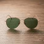 Classic Gold Aviator Sunglasses With Green Tinted Lenses - Celestia Gold Coast