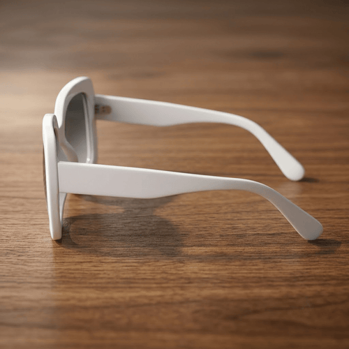 Oversized White Sunglasses With Gradient Grey Lenses - Celestia Gold Coast