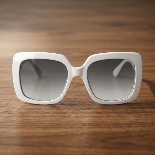 Oversized White Sunglasses With Gradient Grey Lenses - Celestia Gold Coast