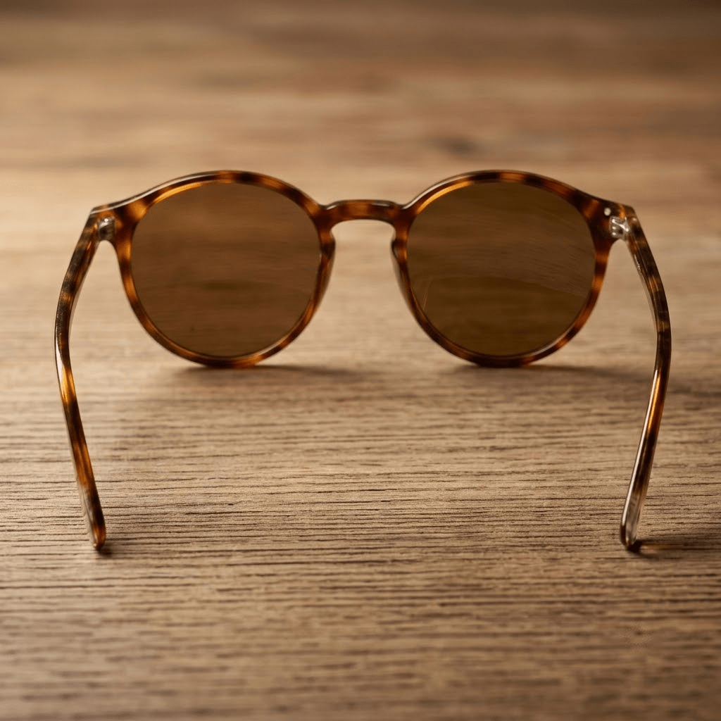 Round Tortoiseshell Sunglasses With Metal Rim - Celestia Gold Coast
