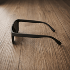 Slim Black Rectangular Sunglasses With Matte Finish - Celestia Gold Coast