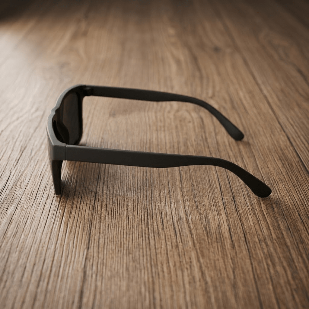 Slim Black Rectangular Sunglasses With Matte Finish - Celestia Gold Coast